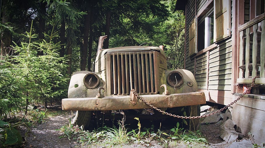 car, old, rusty, classic, retro, auto, reflector, abandoned HD wallpaper