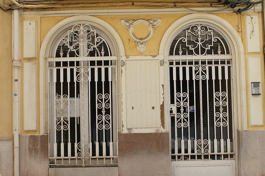 spain, castellón de la plana, ventanas, amarillo, antiguo, HD wallpaper