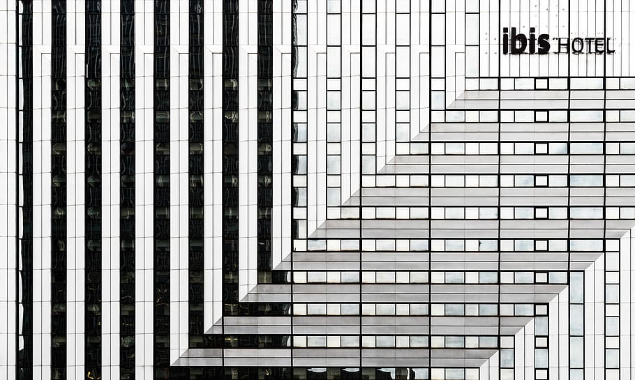 Ibis Hotel, architecture, built structure, pattern, building exterior HD wallpaper
