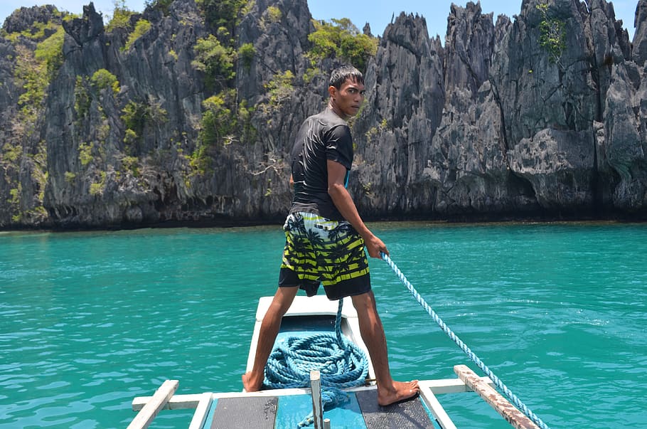 philippines, el nido, small lagoon, boat, travel, tourguide, HD wallpaper