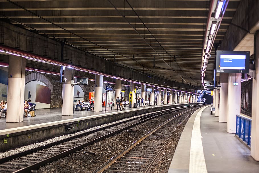france, paris, rail transportation, railroad station, railroad track HD wallpaper