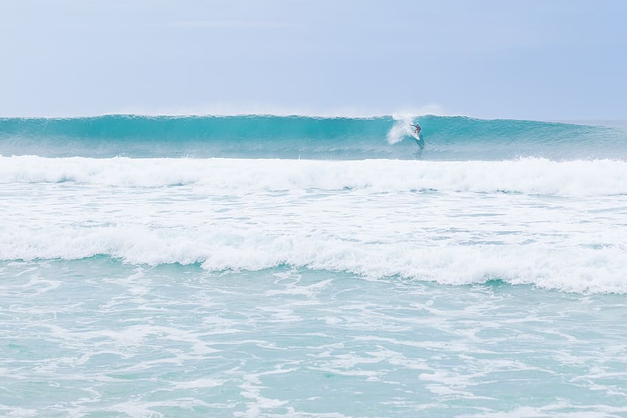 sea waves, water, ocean, nature, outdoors, surf, sport, human HD wallpaper
