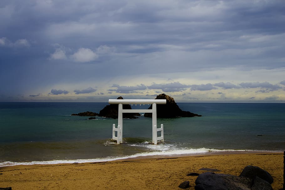 japan, itoshima, sky, sea, water, cloud - sky, horizon over water HD wallpaper