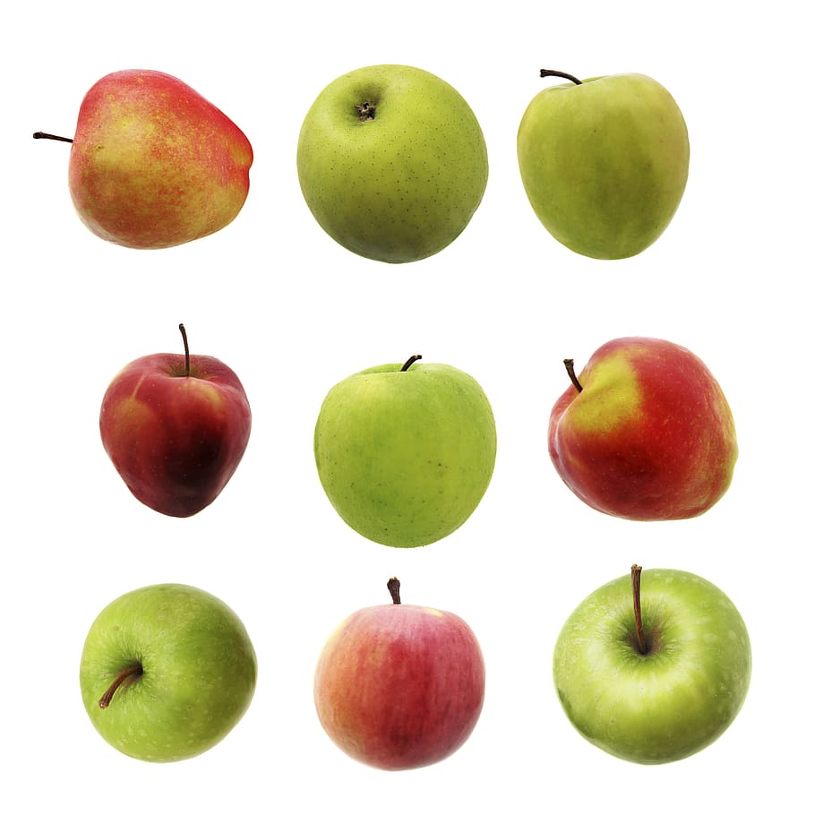 fruit, isolated, varieties, green, red, diet, apple, apples HD wallpaper