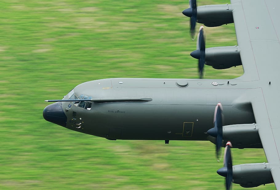 c130, hercules, plane, airforce, transport, low level, aviation HD wallpaper