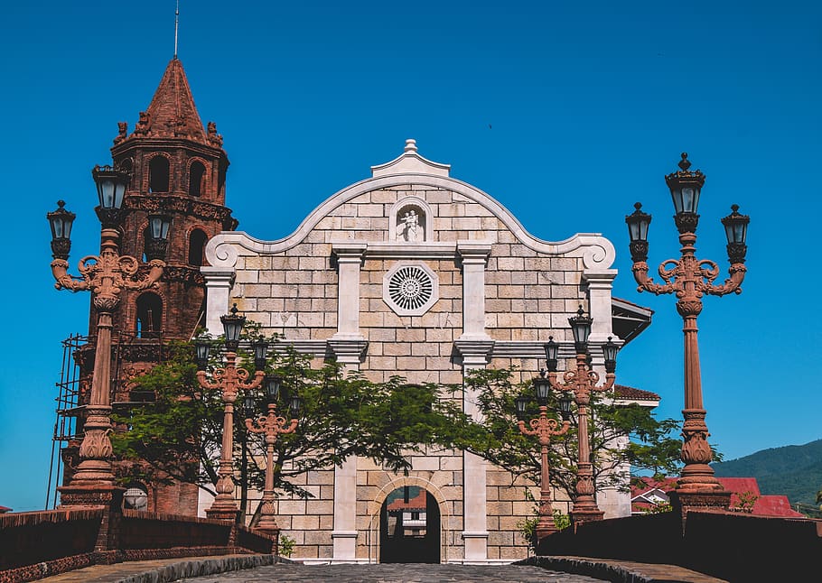 philippines, bataan, las casas, medieval, town hall, cathedral, HD wallpaper