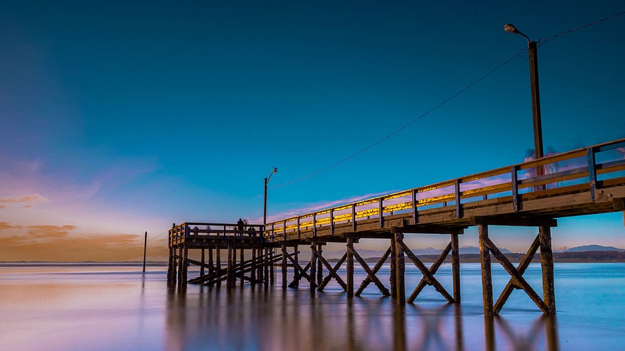 canada, surrey, sunset, longexposure, pier, light, color, leefilters, HD wallpaper