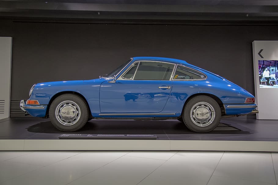 blue coupe on gray pavement, car, vehicle, automobile, transportation HD wallpaper