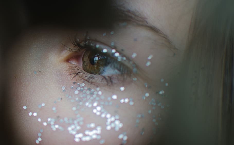 eye, eyelashes, sparkles, makeup, eye close up, make-up, glamour HD wallpaper