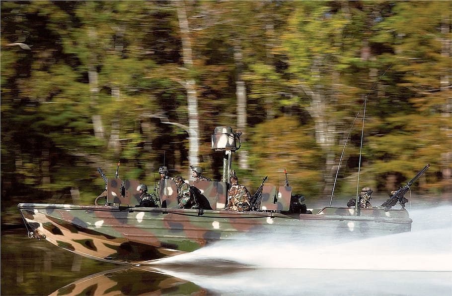 boat, army, mission, fast, speed, ship, water, blurred motion HD wallpaper
