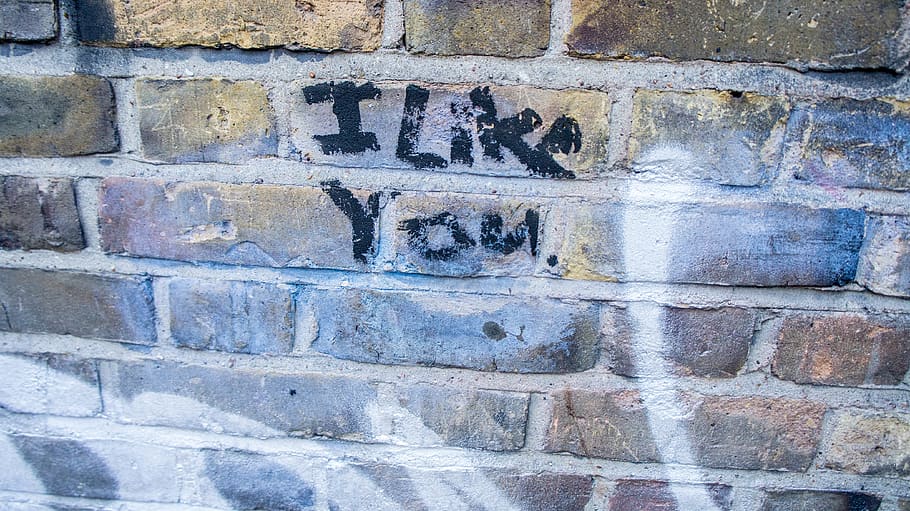 i, like, you, drawing, text, type, typing, typography, wall HD wallpaper
