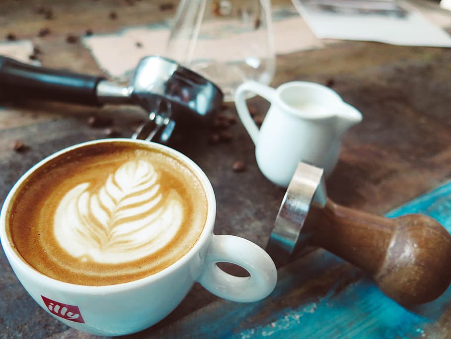 coffee, latte, art, espresso, steamed milk, coffee shop, cup HD wallpaper