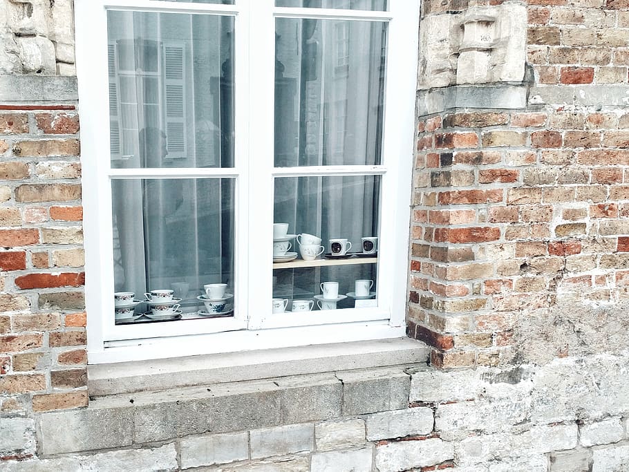 belgium, bruges, window, classic, cups, built structure, architecture HD wallpaper