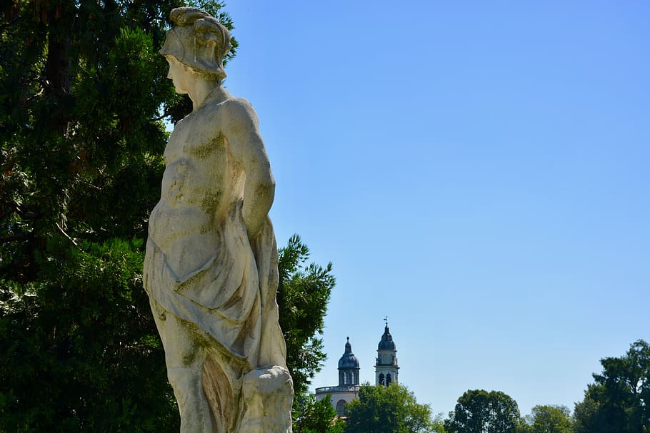 warrior, statue, italy, tree, sculpture, plant, art and craft HD wallpaper