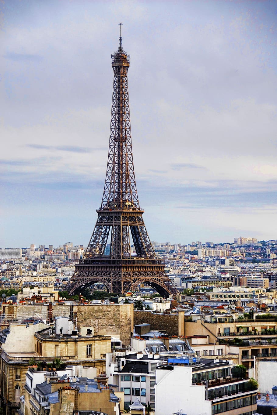 Eiffel Tower, Paris, buildings, city, clouds, historic, landmark HD wallpaper