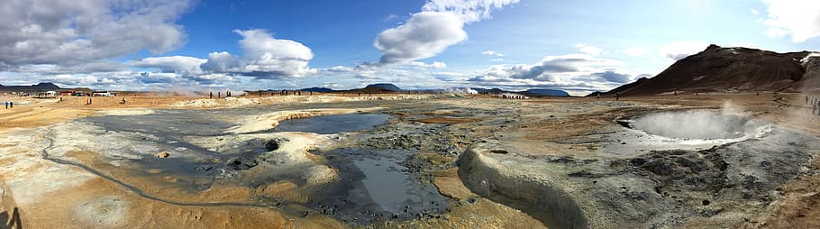 iceland, námafjall, cloud - sky, scenics - nature, landscape HD wallpaper