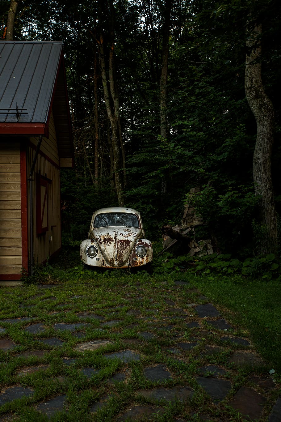 canada, saint-lazare, beetle, peace, love, bug, vw, car, patina, HD wallpaper