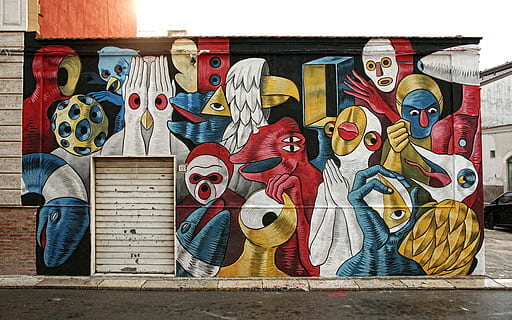 murals, article, graffiti, painting, wall, color, colors, artists HD wallpaper