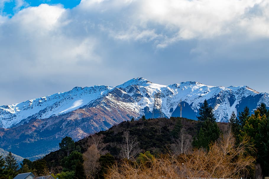 mountain, outdoors, nature, mountain range, peak, ice, fir HD wallpaper