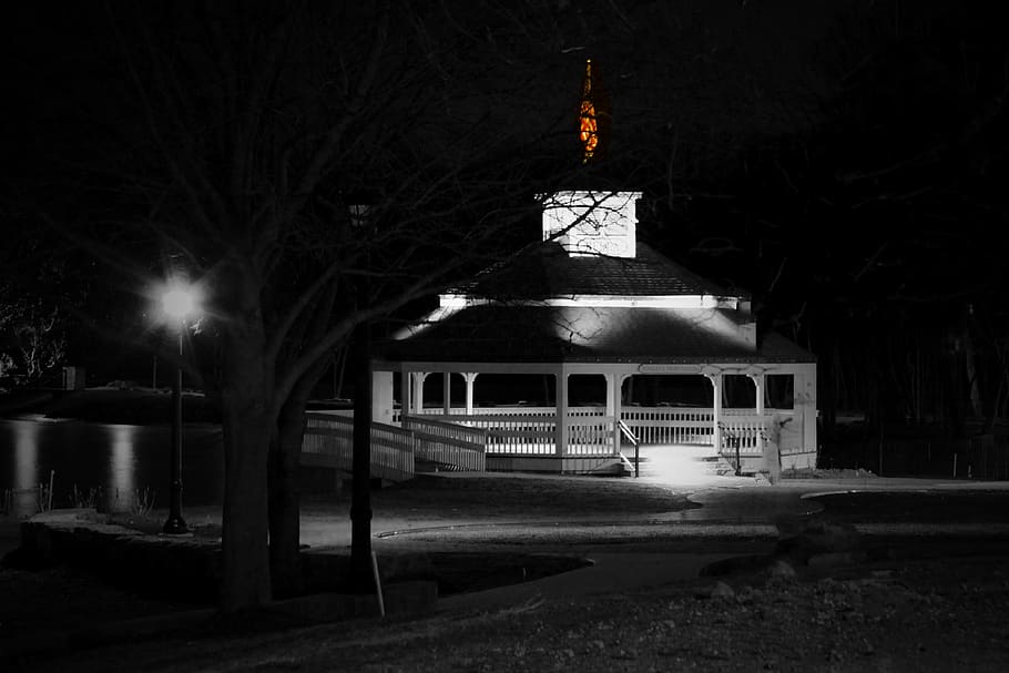 park, night, architecture, built structure, illuminated, building exterior HD wallpaper