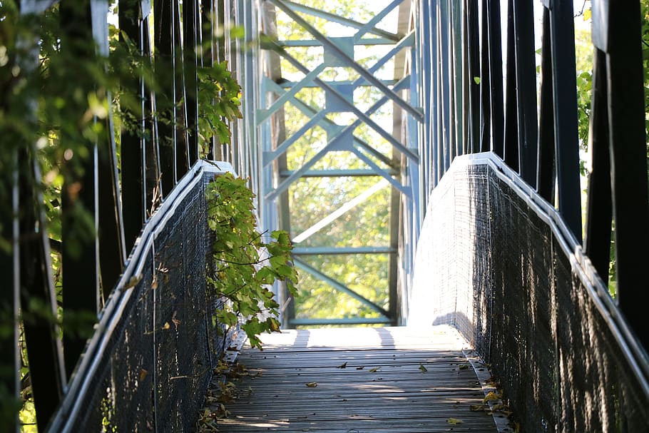 bridge, light, urban, architecture, depth, built structure HD wallpaper