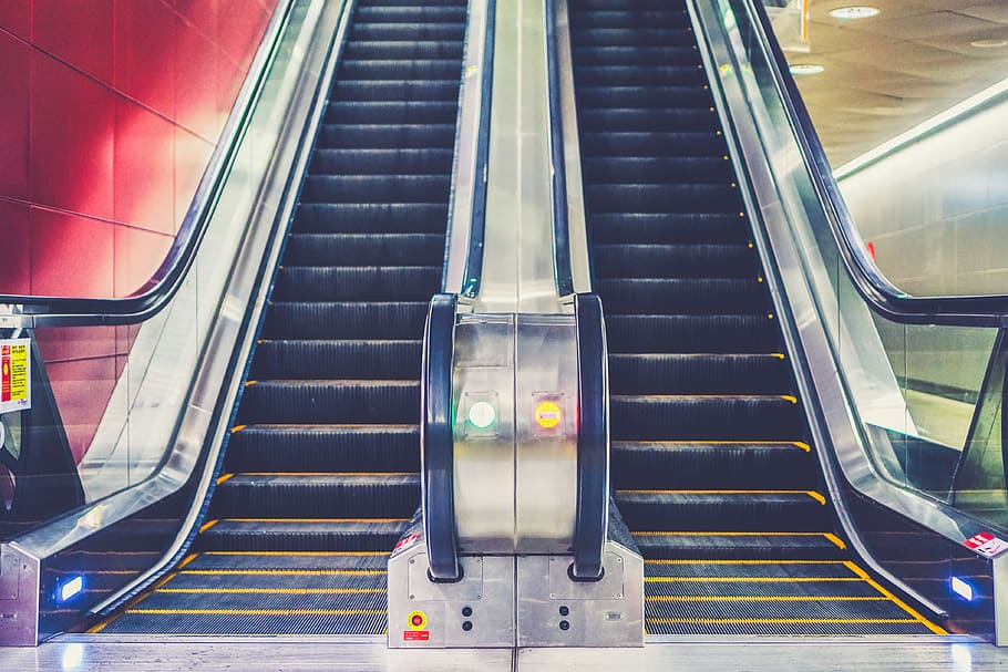 singapore, escalator, steps, train, station, staircase, steps and staircases HD wallpaper
