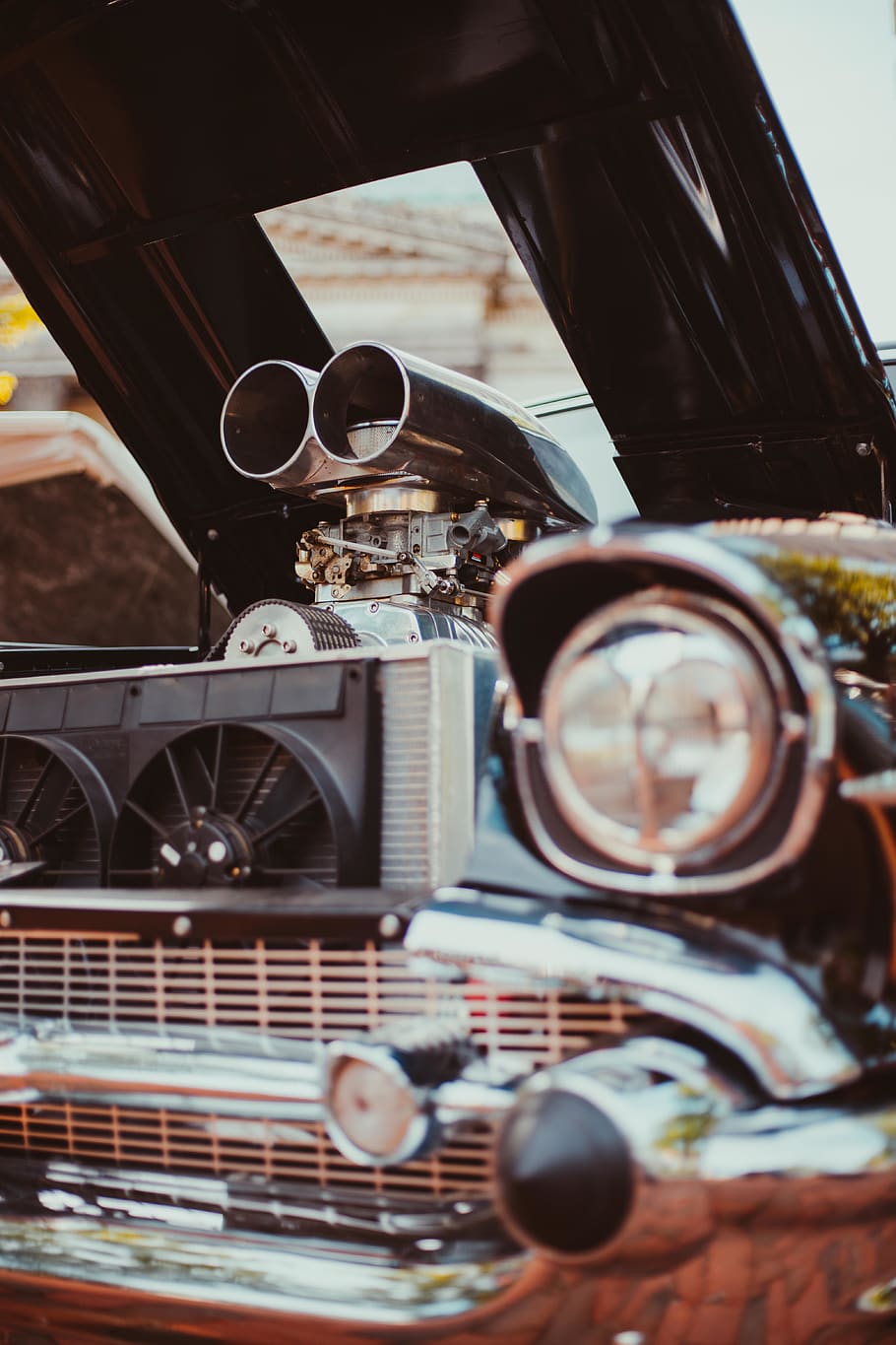 black classic car, transportation, mode of transportation, no people HD wallpaper