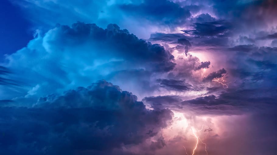 thunderstorm, flashes, weather, sky, forward, flash of lightning, HD wallpaper