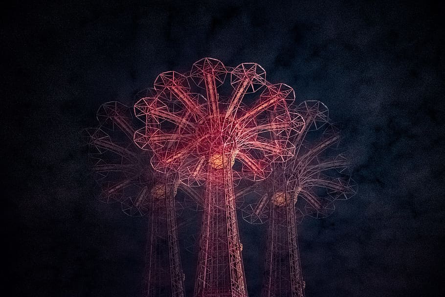 low-angle photography of Garden by The Bay, Singapore, ride, light HD wallpaper
