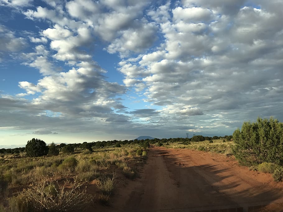 desert, arizona, clouds, sky, sunset, roadtrip, vacation, blue sky HD wallpaper