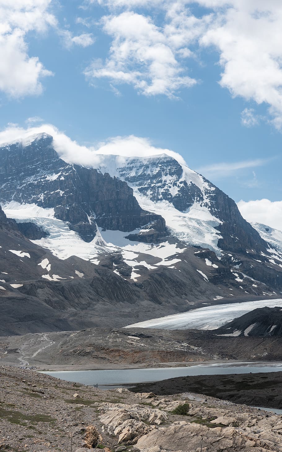 canada, jasper, snow, clouds, ice, peak, wallpaper, mountains HD wallpaper