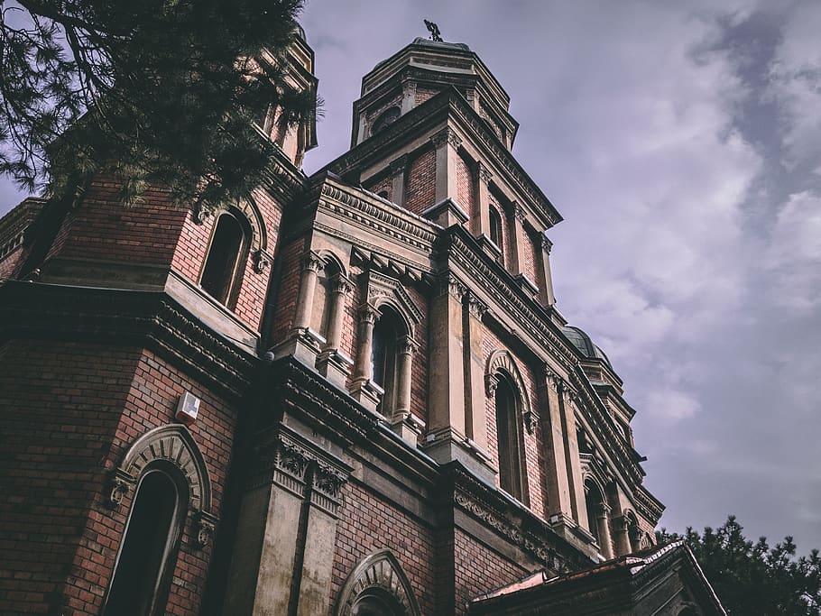 brick, orthodox, romanic, building, classic, church, architecture HD wallpaper