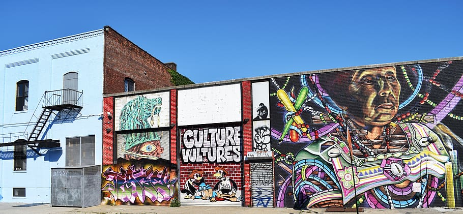 brooklyn, new york, wall street art in a public place, architecture, HD wallpaper