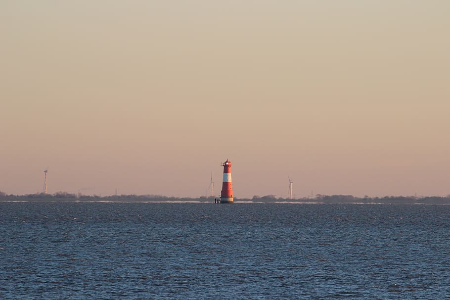 dangast, lighthouse, coast, nautical, transport system, wadden sea, HD wallpaper