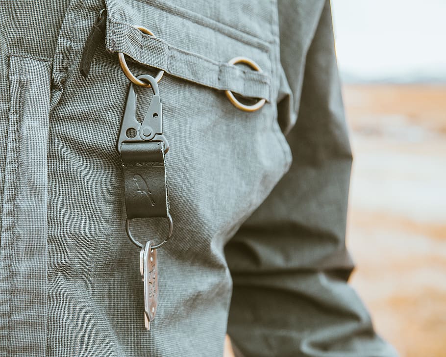 jacket, mountain, explore, keychain, close-up, one person, midsection HD wallpaper