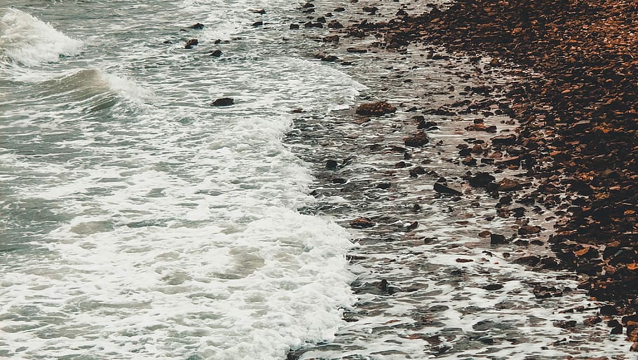 italy, muggia, wind, wave, sea, macro, tide, beach, water, motion HD wallpaper