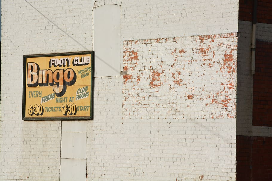 Bingo signage, text, communication, wall - building feature, western script HD wallpaper