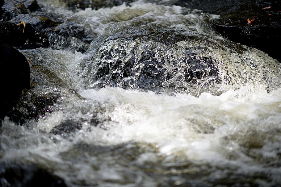 water, waterfall, river, splash, wet, nature, landscape, outdoor, HD wallpaper