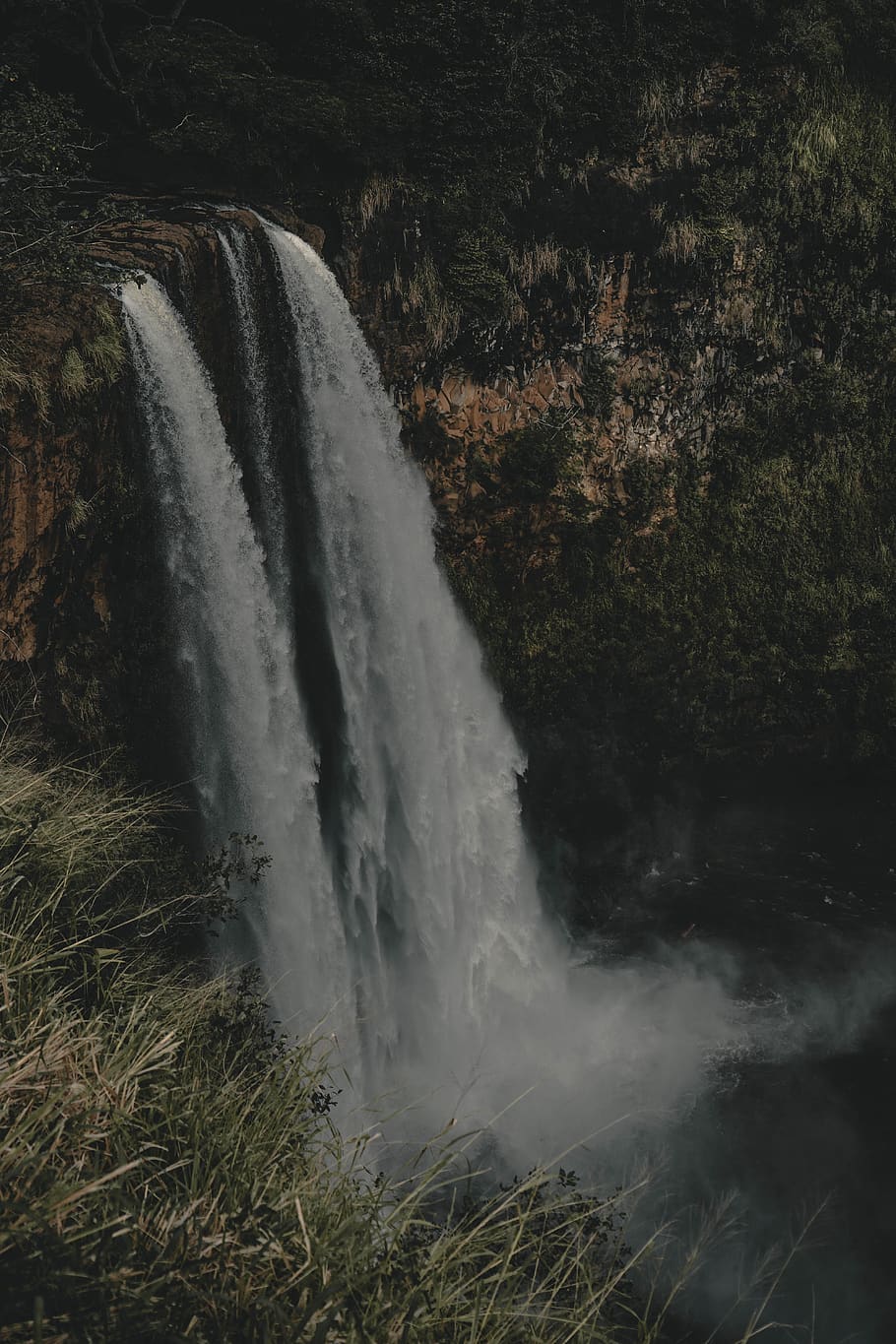 waterfalls near trees, nature, outdoors, river, art, painting HD wallpaper