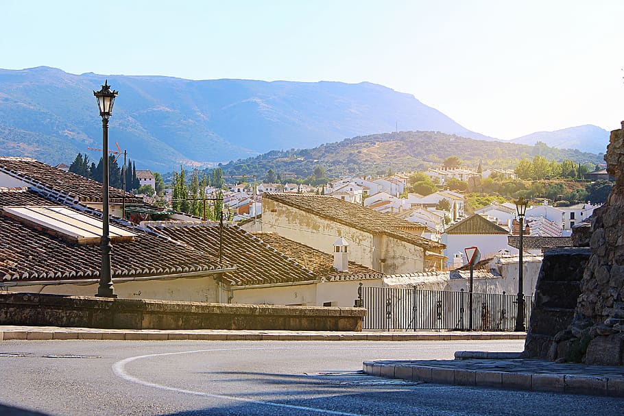 spain, road, sun, architecture, city, building, andalusia, urban HD wallpaper