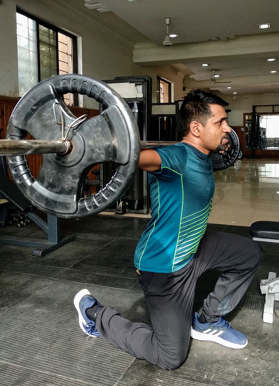 man weight lifting, one person, men, real people, indoors, strength HD wallpaper