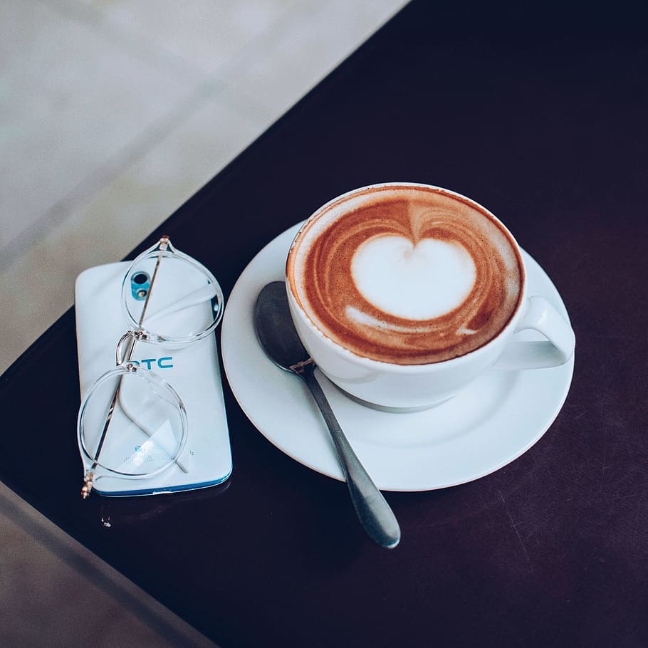 Espresso Cup Near Htc Smartphone, beverage, caffeine, cellphone HD wallpaper