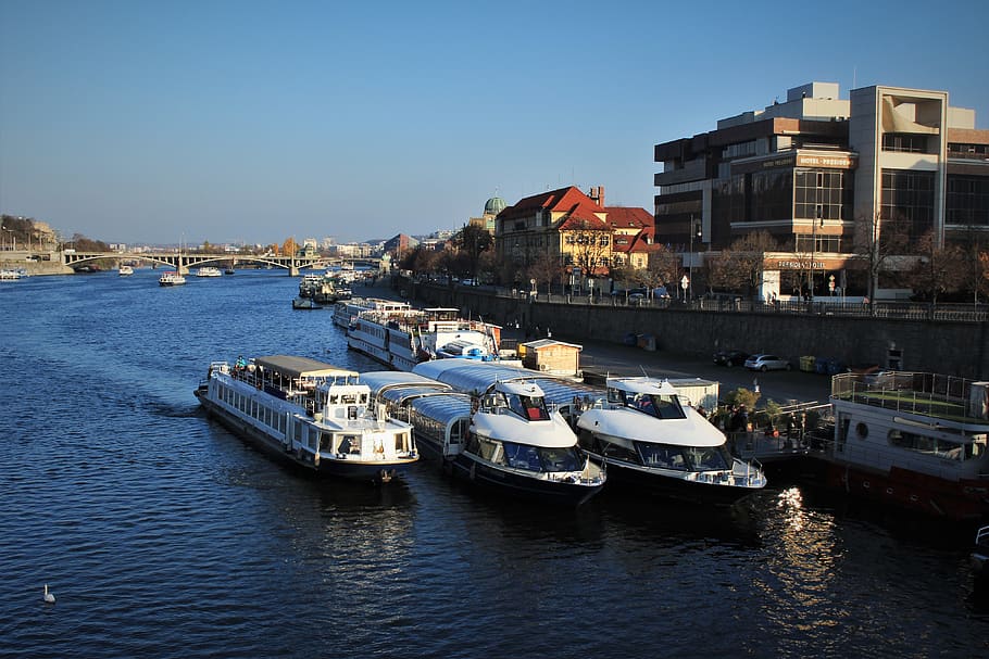 prague, ships, river, nautical vessel, mode of transportation HD wallpaper