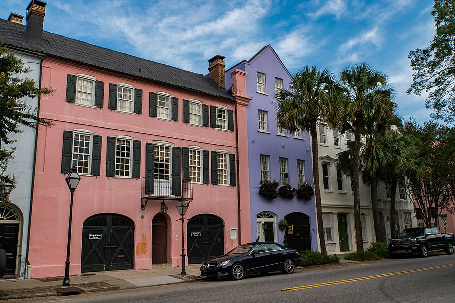 charleston, united states, sc, colors, buildings, the battery