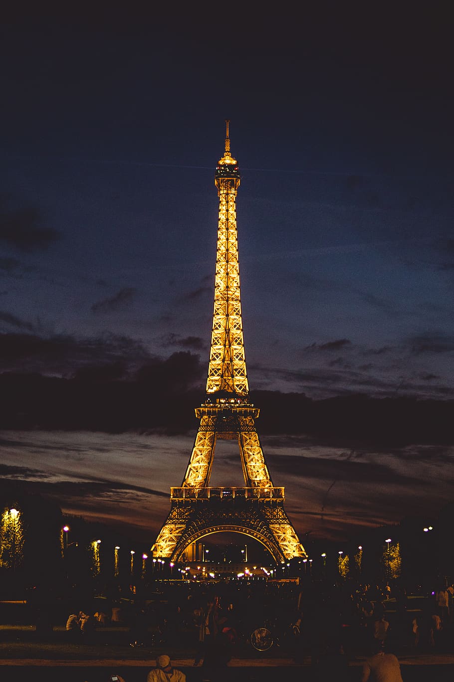 france, paris, eiffel tower, by, night, parisbynight, sunset, HD wallpaper