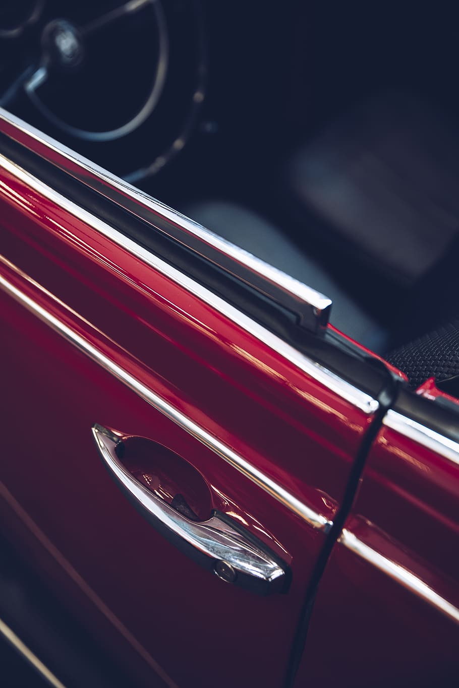 Red Car door, logo, trademark, symbol, tire, automobile, vehicle HD wallpaper