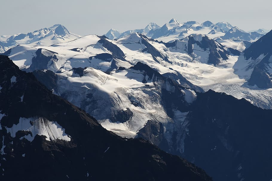 snow covered mountains, nature, glacier, ice, outdoors, alps HD wallpaper