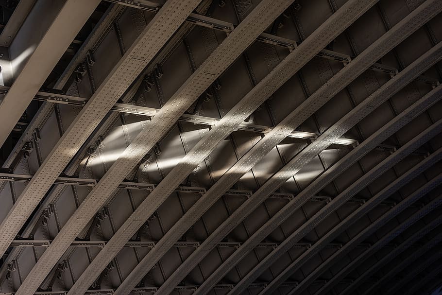gray roof, architecture, building, urban, light, lighting, bridge HD wallpaper