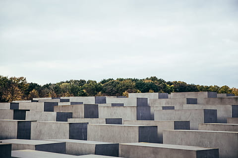Geometric design of Holocaust Memorial in Germany, architecture HD wallpaper