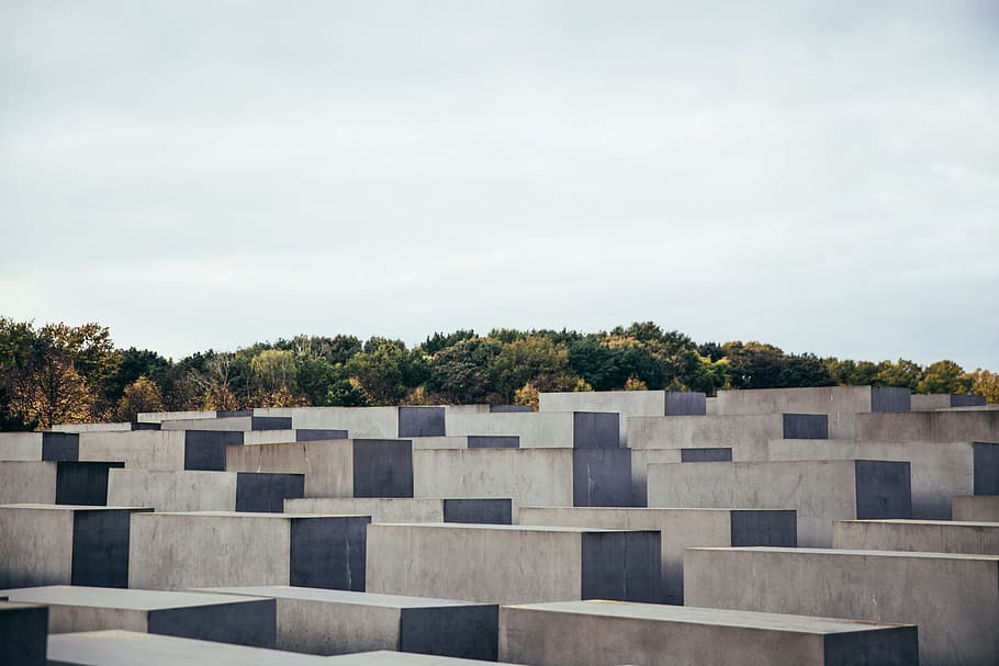 Geometric design of Holocaust Memorial in Germany, architecture HD wallpaper